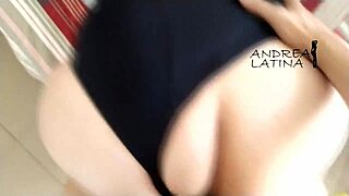 Thick Latina MILF Bent Over for Hard Doggy Style Pounding by Friend