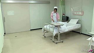 japanese nurse, feel my hitachi vibrator make you cum so hard at the hospital