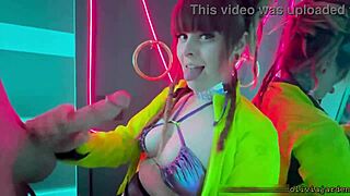 wanna see this goth redhead choke on monster cock with sloppy deepthroat in rave bathroom??