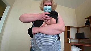 i visit girlfriend but milf in white panties fucks me doggystyle with strapon big ass shaking