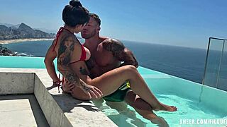 Naughty Brazilian Gabriella Euzebio Rides Huge Dick to Tit Cumload