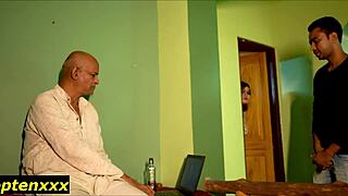 hey, this indian beauty fucks her boyfriend doggystyle while stepdad watches her moan