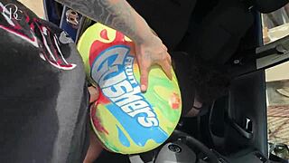 big ass ebony fucked through tight shorts hole heading to car wash