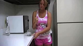 kayden krush fingers her pussy while teasing with ice cubes