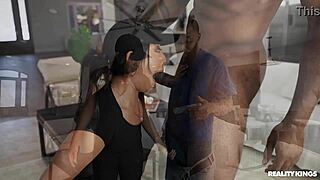 special delivery babe chokes gags deepthroats facefucked spanked blows cumshot in leggings pov