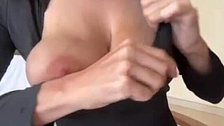did you see how the neighbor milf pulls out her big milky natural tits for nipple licking?