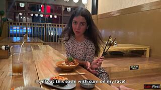 Sucking Dick In Sushi Toilet! Eating Cum Rolls After!