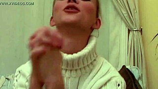 A cute blonde model reveals her perfect wet pussy up close.