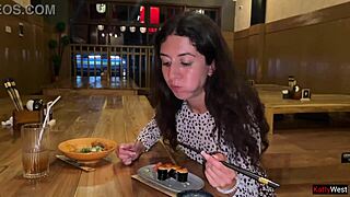 Sucking Dick In Sushi Toilet! Eating Cum Rolls After!