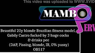 20yo blonde brazilian fitness model gabily castro takes 3 huge bbc dap ass to mouth!