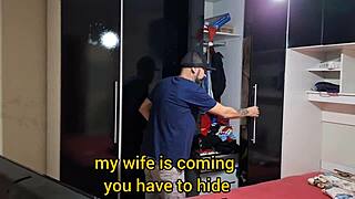 surprised my blindfolded wife with friend's cock instead of mine