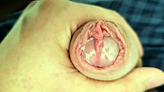 check out all this precum dripping as i edge my monster daddy cock longer