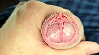 check out all this precum dripping as i edge my monster daddy cock longer