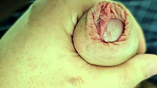 check out all this precum dripping as i edge my monster daddy cock longer