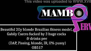 20yo blonde brazilian fitness model gabily castro takes 3 huge bbc dap ass to mouth!