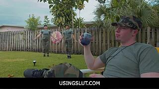 i'm obsessed these hot 18+ teens dani n callie freeuse for drill instructor bootcamp!!