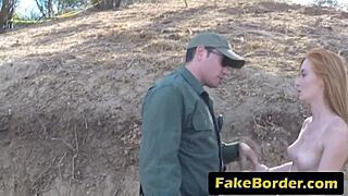 i can't resist this adorable blonde teen's tight cunt as she fingers herself nude for her police friend outdoors