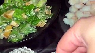 CRAZIEST FOOD MASTURBATION by hot arabian snowwhite stepsis in LA kinky extreme fetish.