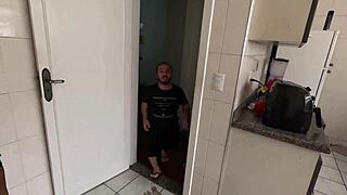 pequena safada bent over takin big cock doggystyle from swingers her tight hairy pussy filled with hot creampie cum