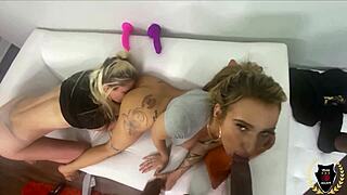 Alessia Luna rome face fucks big black cocks then swaps cum 😜🍆💦 interracial ffm