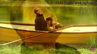 beautiful small titted girl rides strong man hard on boat