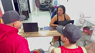 job seekers find horny boss for big cock anal creampie