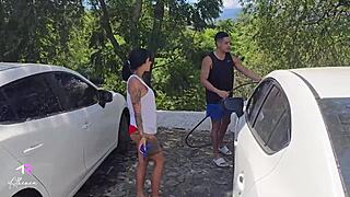 Colombian athenea rose fucks max betancur big cock car wash public?
