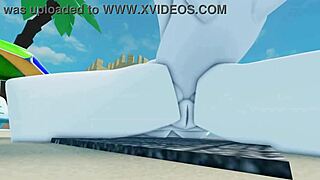 shark goes crazy on beach in roblox 🏖️🐋💥