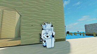 shark goes crazy on beach in roblox 🏖️🐋💥