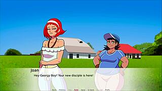 out on the ranch, she's bouncing that big ass while he drills her deep