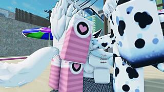 shark goes crazy on beach in roblox 🏖️🐋💥