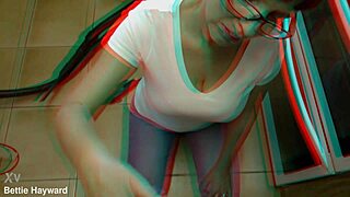 bettie hayward drops to knees deepthroating repairman's cock in steamy 3d
