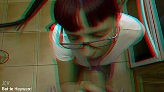 bettie hayward drops to knees deepthroating repairman's cock in steamy 3d
