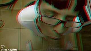 bettie hayward drops to knees deepthroating repairman's cock in steamy 3d