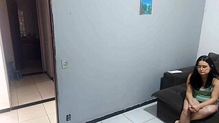 nervous housewife bends over big ass for dominant cop while cuckold husband hides nearby
