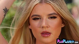 perfect blonde teen sky wonderland strips rips clothes bares natural tits pussy