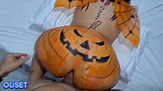 god her big stepsis ass wouldnt let me sleep halloween oiled shaking huge cheeks