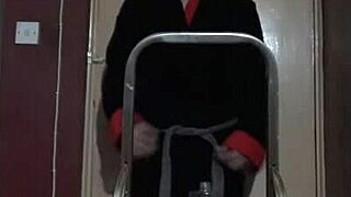 i climb ladder naked to piss in bottle then drink it all... crazy bisexual fun