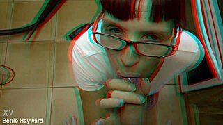 bettie hayward drops to knees deepthroating repairman's cock in steamy 3d