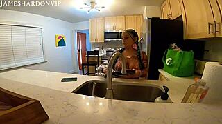 latina wife spreads for quick bbc deepthroat and doggystyle slam