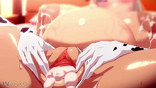 shenhe from genshin impact looks pregnant and ready by theobrobine