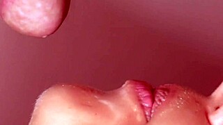 Old Russian friends' secretive New Year's cum swallow close-up