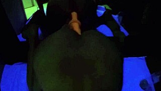 roxy handles large cock sucking while riding dildo in mirror part 1