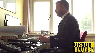 UKSubsluts busty sub milf gets ass destroyed by monster cock then tastes cum delight