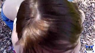 sailor luna deepthroats miles long's huge cock in park pov blowjob