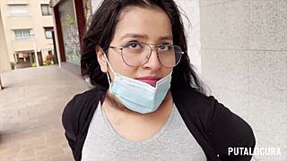 Innocent chubby latina dessy from putalocura ends up riding cock doggystyle to cum swallow