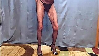 busy-bottom rocks new fishnet body stocking and heels in hd