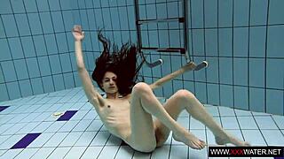 i'm that brunette with long hair loving my underwater pool fun