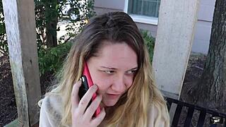 Married Bride's Desperate Breeding Fuck with Stranger During Phone Call to Hubby