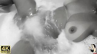milf teacher soaks in bubble bath plugs ass fists pussy with toys